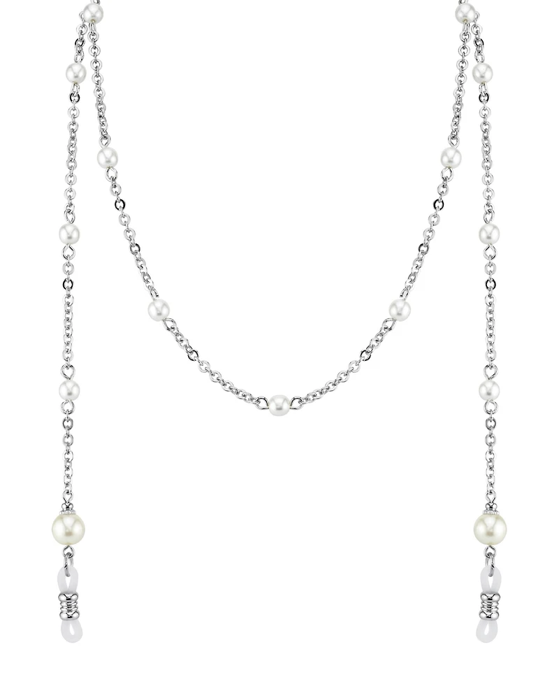 2028 Silver-Tone Chain with Simulated Pearl Eyeglass Holder 30"