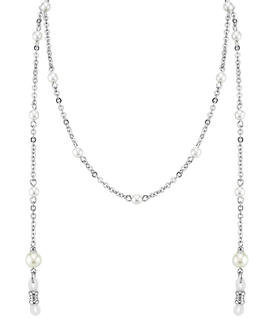 2028 Silver-Tone Chain with Simulated Pearl Eyeglass Holder 30"