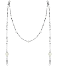 2028 Silver-Tone Chain with Simulated Pearl Eyeglass Holder 30"