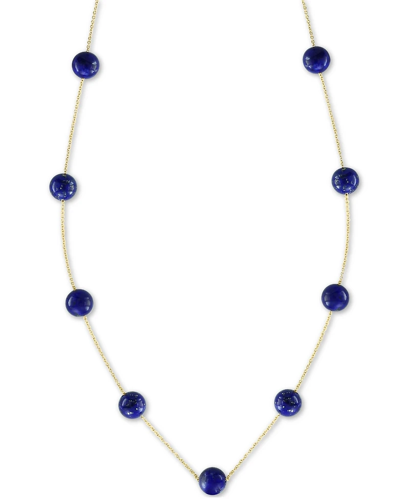 Effy Lapis Lazuli (6mm) 18" Statement Necklace 14k Gold (Also Onyx)