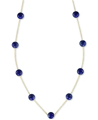 Effy Lapis Lazuli (6mm) 18" Statement Necklace 14k Gold (Also Onyx)