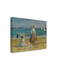 Pierre Auguste Renoir 'Figures On The Beach' Canvas Art - 47" x 35"