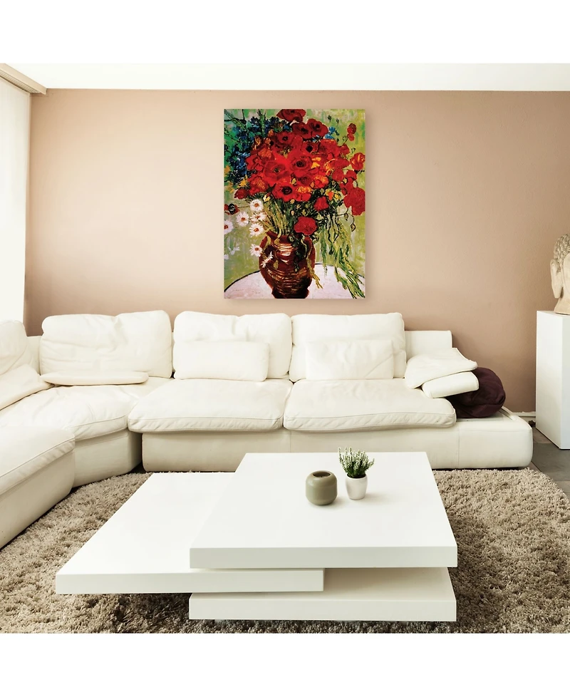 Vincent van Gogh 'Dasies & Poppies' Canvas Art - 35" x 47"