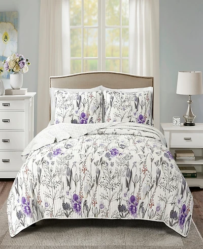Lush Decor Adalia Reversible 3-Piece Quilt Set, Full/Queen