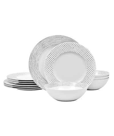 Noritake Hammock Rim 12-Piece Dinnerware Set, Service for 4