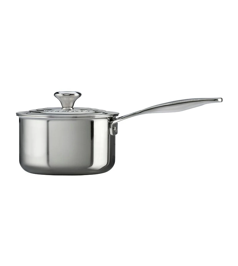 Le Creuset 2 Quart Stainless Steel Saucepan with Lid