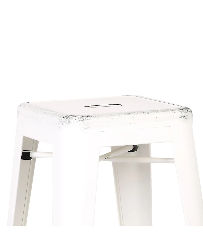 Ac Pacific Backless Industrial Metal Bar Stool, Set of 2