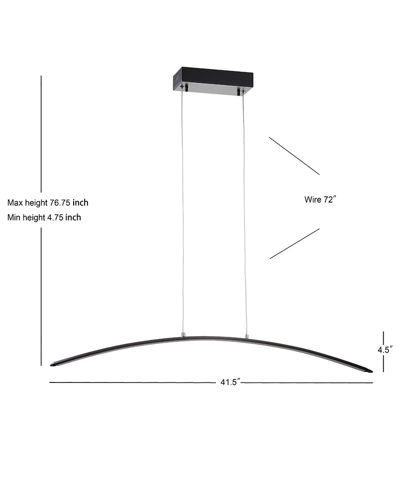 Jonathan Y Roxanna 41.5" Dimmable Adjustable Integrated Led Metal Linear Pendant