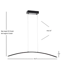 Jonathan Y Roxanna 41.5" Dimmable Adjustable Integrated Led Metal Linear Pendant