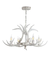 Jonathan Y Eldora 26" Adjustable Resin Antler 4-Light Led Chandelier