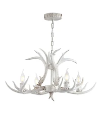 Jonathan Y Eldora 26" Adjustable Resin Antler 4-Light Led Chandelier