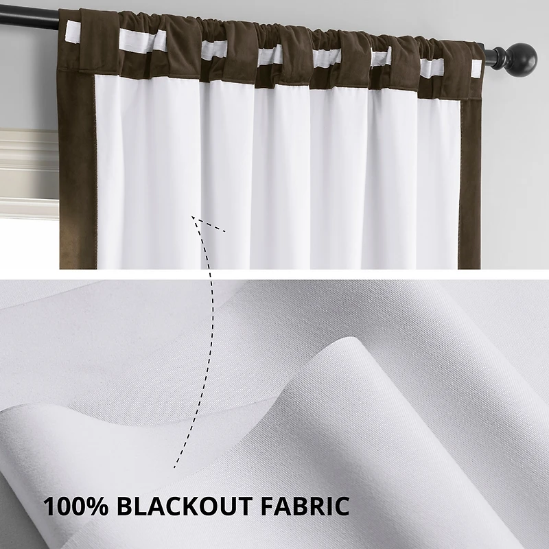 Half Price Drapes Java Signature Velvet Blackout Curtain