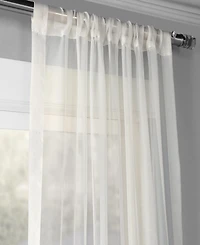 Half Price Drapes Solid Off White Sheer Curtain Pair (2 Panels
