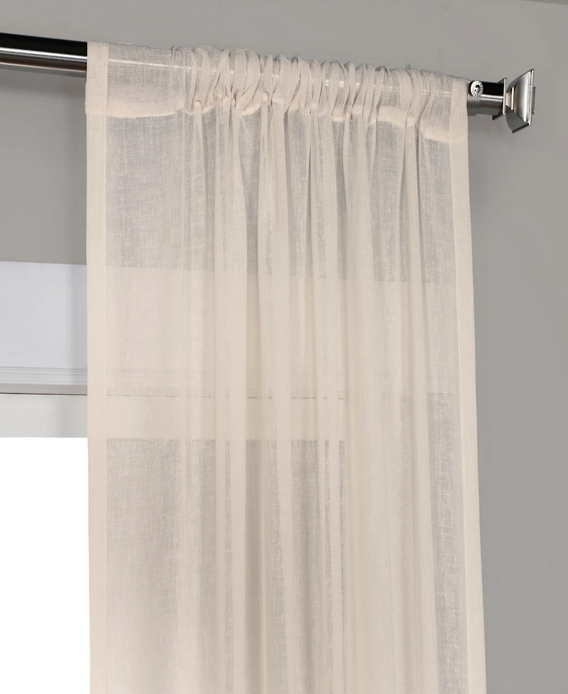Half Price Drapes Cotton Seed Textured Faux Linen Sheer Curtain