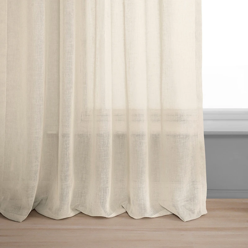 Half Price Drapes Cotton Seed Textured Faux Linen Sheer Curtain