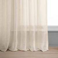 Half Price Drapes Cotton Seed Textured Faux Linen Sheer Curtain