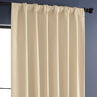 Half Price Drapes Off White Vintage Textured Faux Dupioni Silk Blackout Curtain