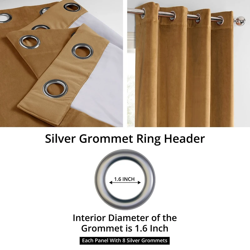 Half Price Drapes Grommet Signature Velvet Blackout Curtain