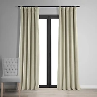 Half Price Drapes Cool Beige Signature Velvet Blackout Curtain
