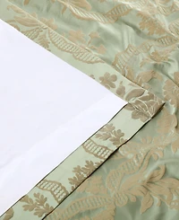 Half Price Drapes Magdelena Jade & Gold Damask Faux Silk Jacquard Room Darkening Curtain