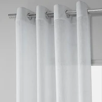 Half Price Drapes Aspen White Grommet Textured Faux Linen Sheer Curtain