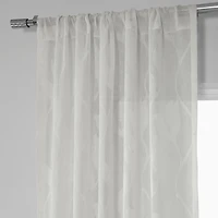 Half Price Drapes Avignon Vine Floral Patterned Faux Linen Sheer Curtain