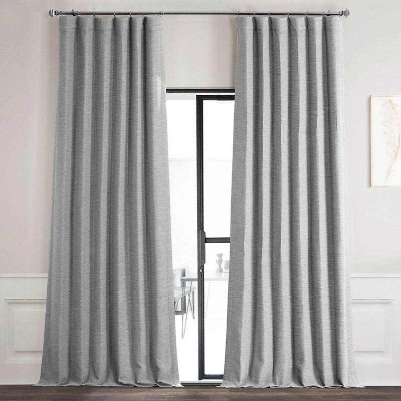 Half Price Drapes Whisper White Solid Cotton Hotel Blackout Curtain