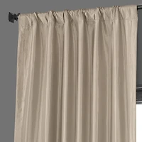 Half Price Drapes Antique Beige Faux Silk Taffeta Blackout Curtain