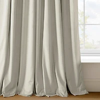 Half Price Drapes Warm Off White Signature Extra Wide Velvet Blackout Curtain