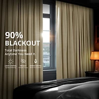Half Price Drapes Neutral Ground Signature Velvet Blackout Curtain