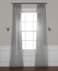 Half Price Drapes Geometric Patterned Faux Linen Sheer Curtain