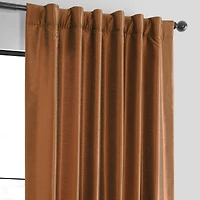 Half Price Drapes Copper Kettle Vintage Textured Faux Dupioni Silk Curtain