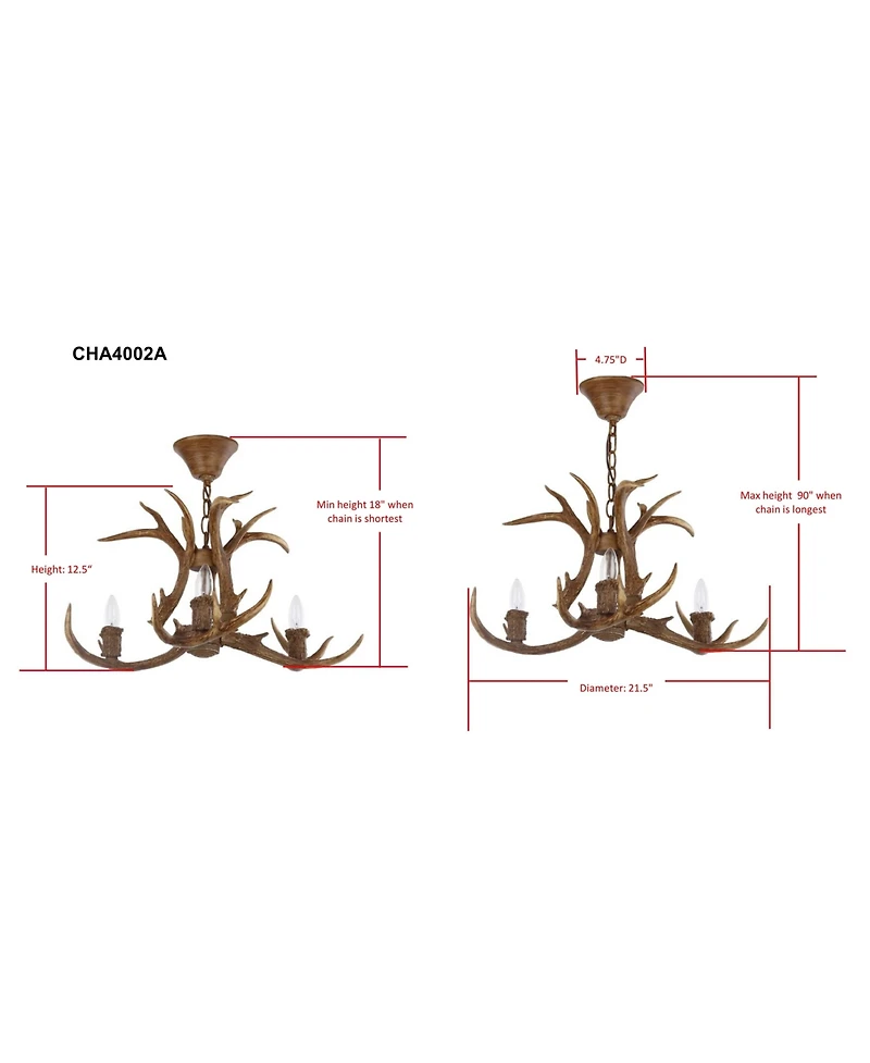 Safavieh Makani 21.5"D Antler Chandelier