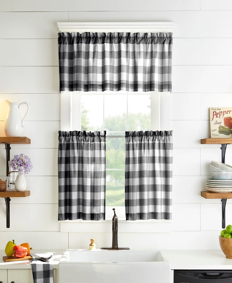 Elrene Home Fashions Farmhouse Living Buffalo Check Window Tier Set