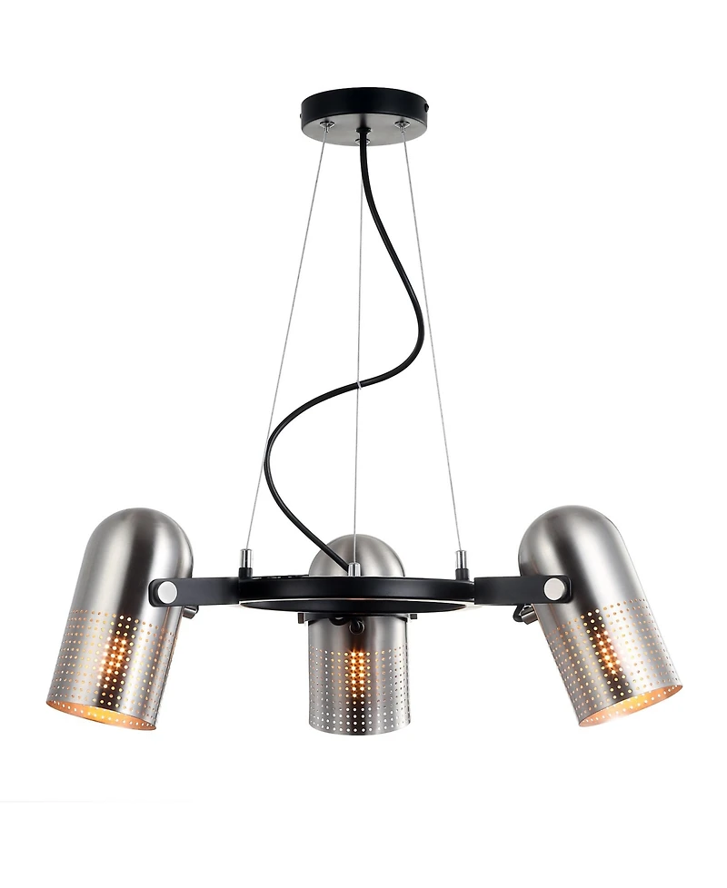 Jonathan Y Loki 22" 3-Light Adjustable Metal Led Pendant