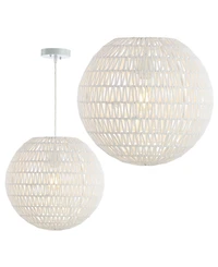 Jonathan Y Luna 15.7" Woven Rattan Orb Led Pendant