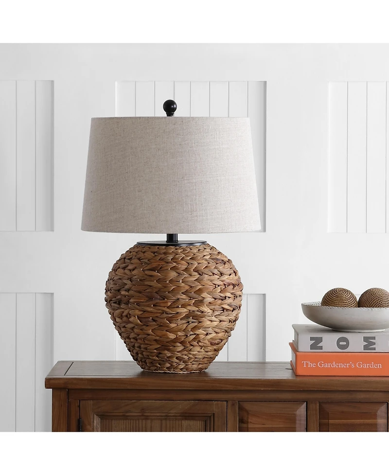 Jonathan Y Alaro 24.5" Banana Leaf Basket Led Table Lamp