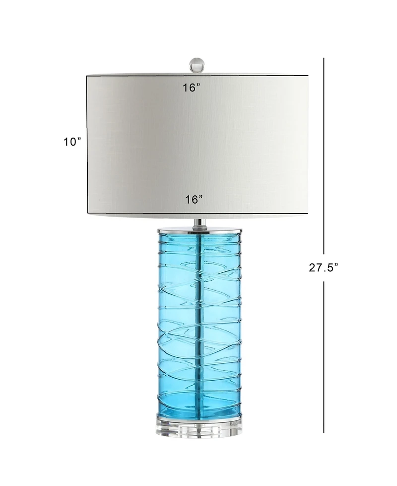 Jonathan Y Cole 27.5" Modern Fused Glass Cylinder Led Table Lamp - Set of 2