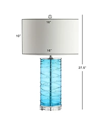 Jonathan Y Cole 27.5" Modern Fused Glass Cylinder Led Table Lamp - Set of 2