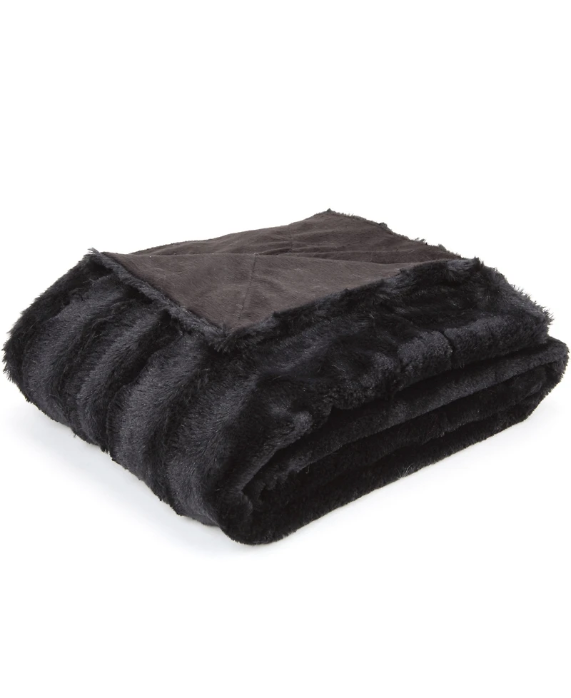 Cheer Collection Ultra Soft Faux Fur to Microplush Reversible Oversized Throw