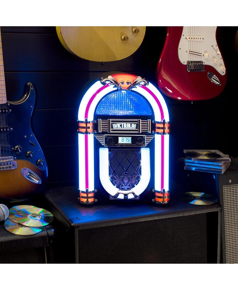 Victrola Nostalgic Wood Countertop Jukebox with Built-in Bluetooth