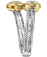 Diamond Twist Ring (1/3 ct. t.w.) 14k White & Yellow Gold