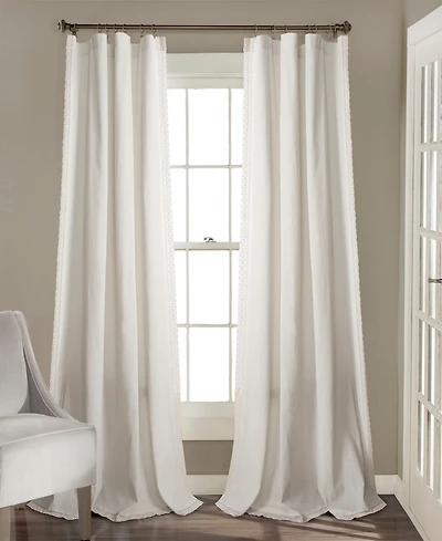 Rosalie 54" x 120" Lace Trim Curtain Set