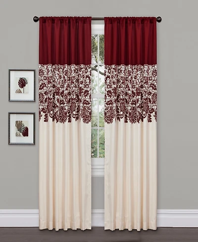 Estate Garden Lace Print 54" x 84" Single Curtain Panel