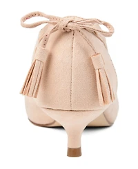 Journee Collection Women's Bindi Tie Detail Kitten Heel Pumps