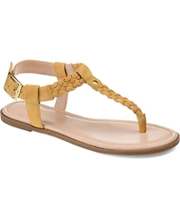 Journee Collection Women's Genevive Braided T-Strap Flat Sandals