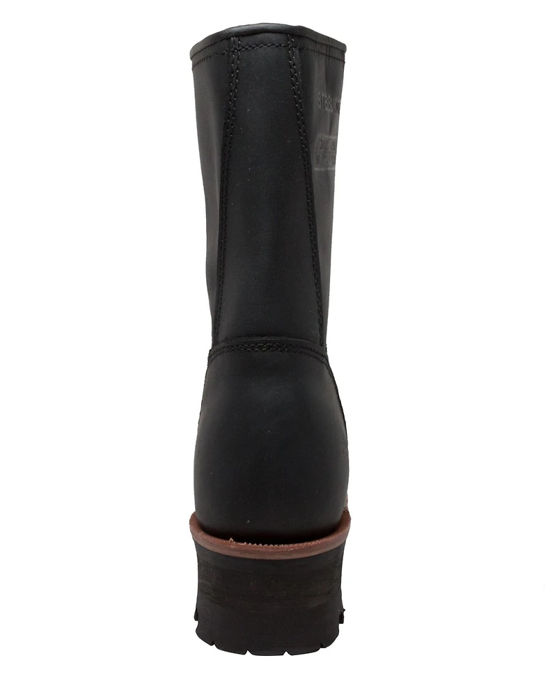 AdTec Men's 9" Waterproof Steel Toe Logger Black