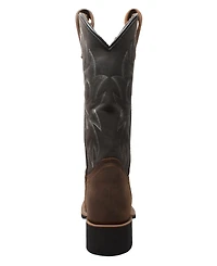 AdTec Men's 12" Work Western Square Toe Black/Brown