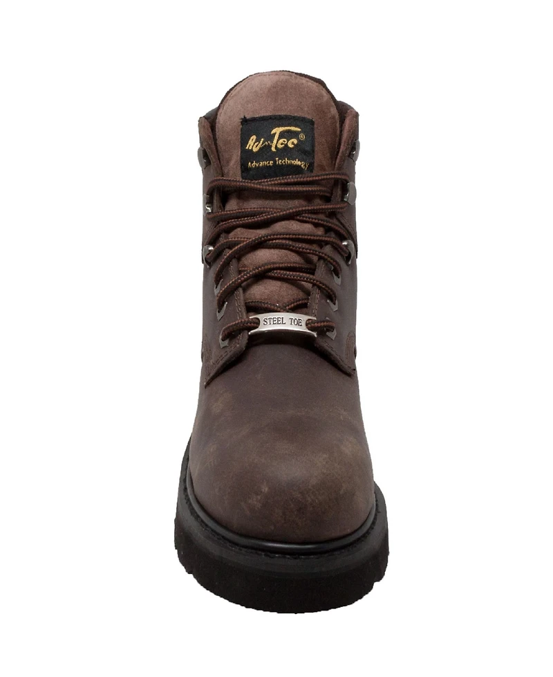 AdTec Men's 6" Steel Toe Work Boot Brown
