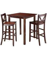 Parkland 3-Piece High Table with 2 Bar V-Back Stools